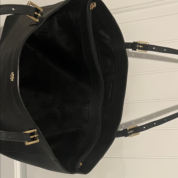 Tory Burch Black Tote with Gold Accents - Picture 4 of 14
